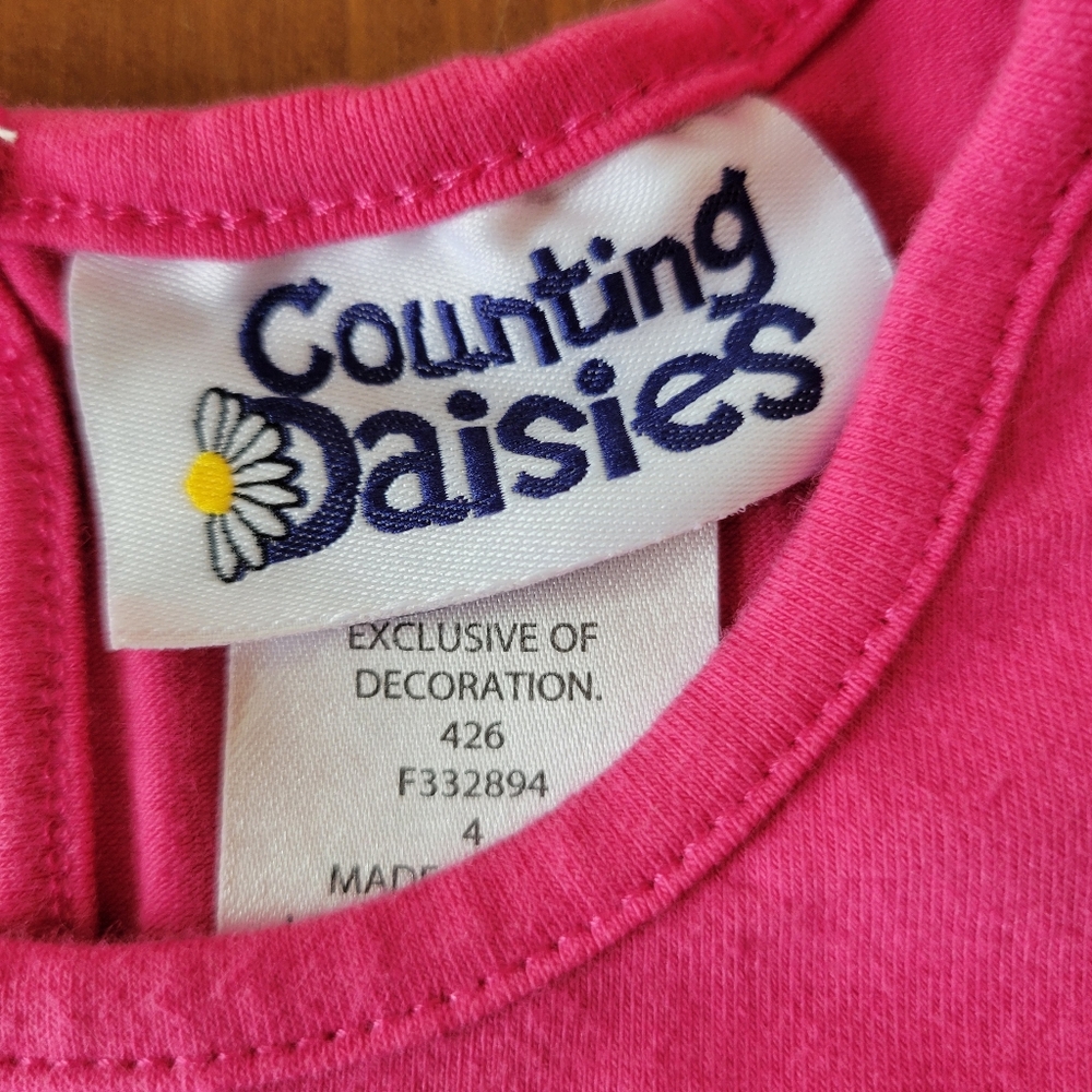 Pink Dress with Gold Lettering Size 4 - Picture 3 of 4